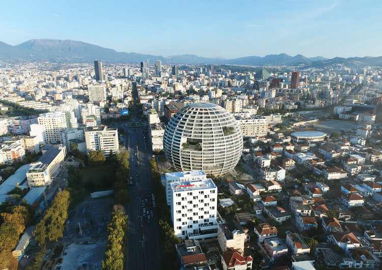 MVRDV 为地拉那新阿斯兰·鲁西（Asllan Rusi）体育宫设计球形地标建筑 - 2 的图像 10