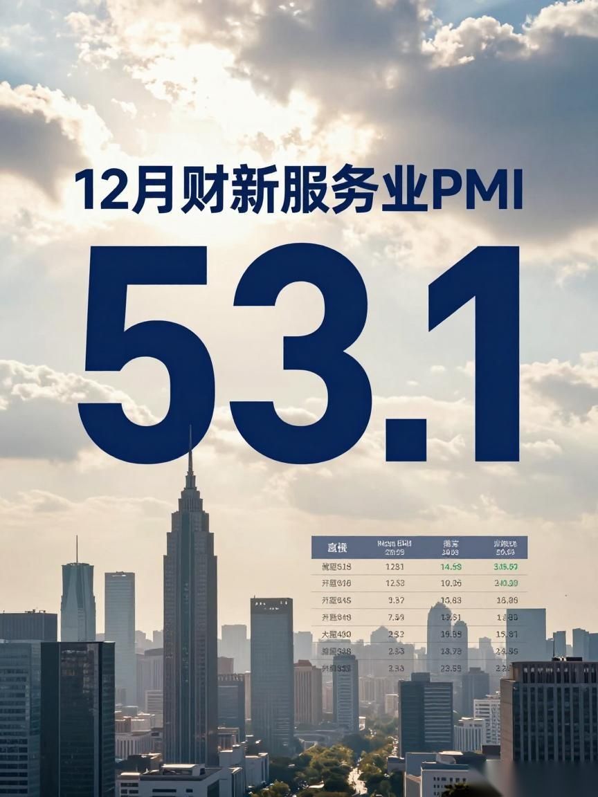 12月财新服务业PMI 53.1,经营活动与新业务总量皆加速增长(图1) 12月财新服务业PMI 53.1,经营活动与新业务总量皆加速增长